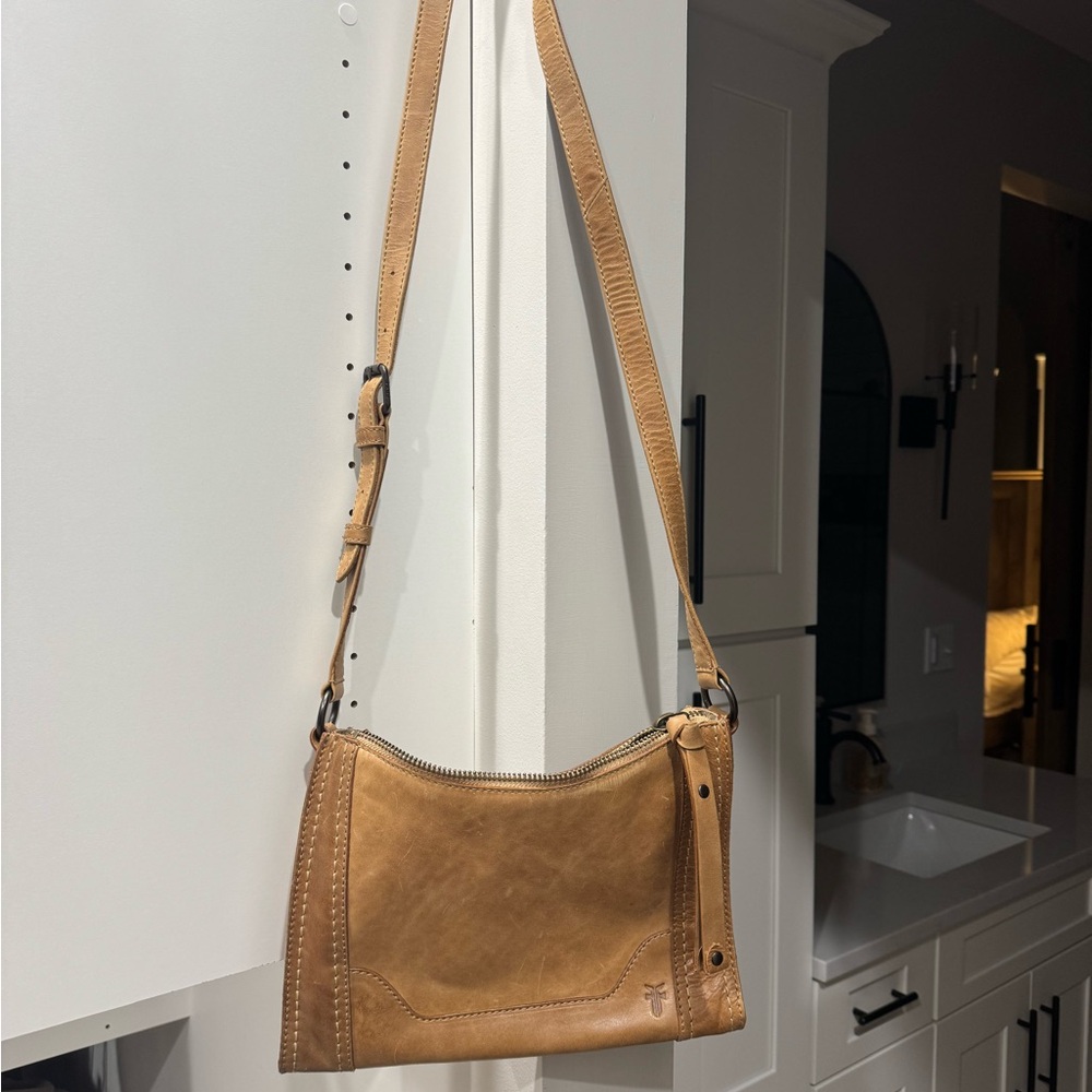 Frye Tan Leather Crossbody Bag
